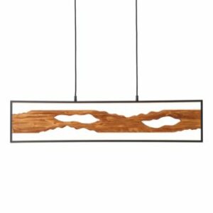 LED závesné svietidlo Forestier V masív borovica / oceľ 1 svietidlo