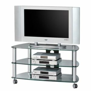 TV stolík Glenview I hliník/číre sklo
